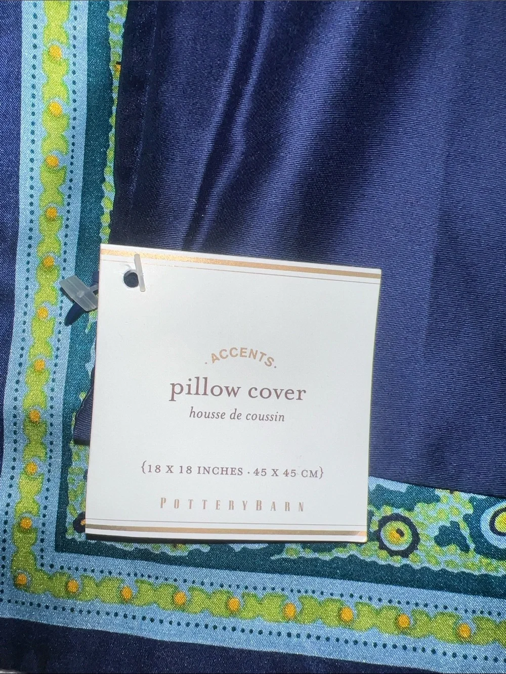 Pottery Barn Medallion Silk Blend Pillow Covers Orange & Blue Set of 3